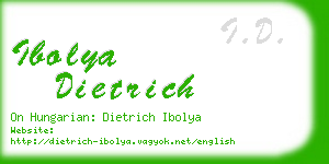 ibolya dietrich business card